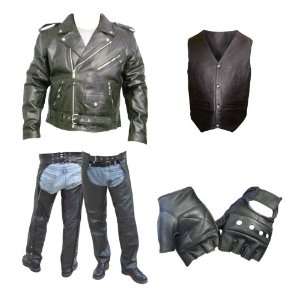 Mens Motorcycle Leather Apparal Set   Leatherbull (Free U 