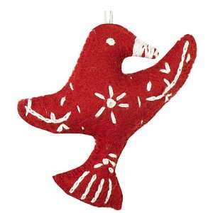 Fair Trade Holiday Peace Dove Ornament   Red: Home 