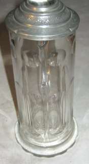   CUT GLASS CRYSTAL PEWTER MAN STATUE BEER BAR BREWERY ART STEIN  