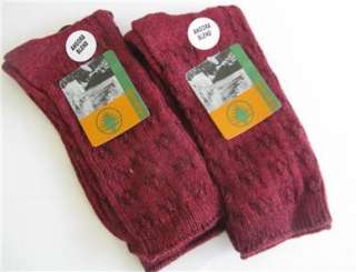 NEW*ladies wool blend socks*DARK RED*two pairs*size 9 11*FREE U.S 