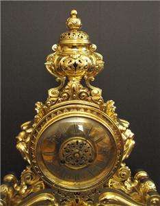 Antique Tiffany Gold Bronze Samuel Marti Clock c1860  