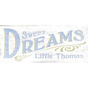    Sweet Dreams Little Thomas Vintage Wood Sign 