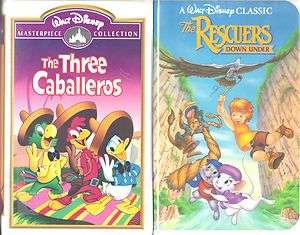 The Three Caballeros & The Rescuers Down Under   2 VHS 012257091038 