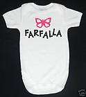 Baby Onesie Featuring FARFALLA  Italian for Butterfly