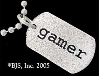 Sterling Silver Gamer Necklace, Geek Tag, Gaming Pendant, Geek Dog Tag 