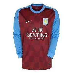   Villa Home Long Sleeved Football Shirt 2011 12