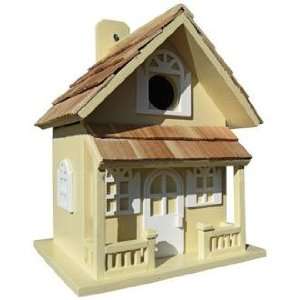   : Country Cottage Hand Painted Yellow Birdhouse: Patio, Lawn & Garden