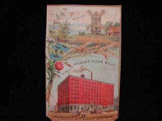 Antique TRADE CARD Heckers Flour Mills, c1880s  