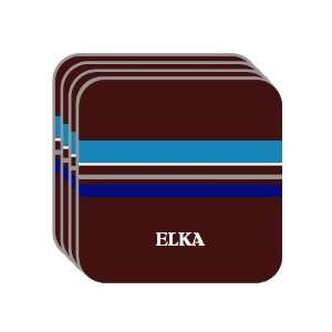   ELKA Set of 4 Mini Mousepad Coasters (blue design) 