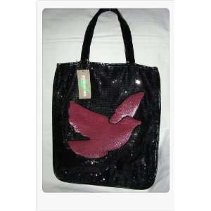    Dream Out Loud Bird Sequin Tote Bag   Black