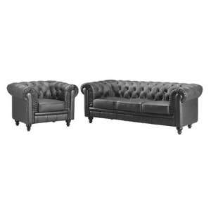   Aristocrat 2 Piece Living Room Set in Black Furniture & Decor