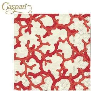  Caspari Paper Napkins 5340L Coral II Lunch Napkins 