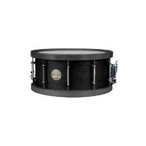   Black Bamboo Snare Drum with Matching Bamboo Hoops, 6x14 Musical