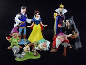 8pcs Snow White and the Seven Dwarfs Figure Queen Prince Animal Hag 