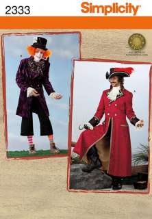Simplicity 2333 Captain Hook Mad Hatter Costume Pattern  