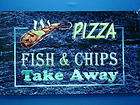 z138 OPEN Pizza Fish & Chips Take Away Banner Shop Sign