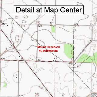   Topographic Quadrangle Map   Mount Blanchard, Ohio (Folded/Waterproof