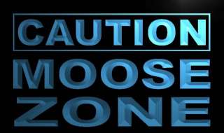 m597 b Caution Moose Zone Neon Light Sign  