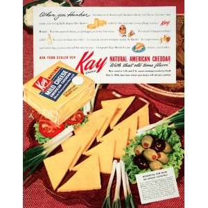  1950 Ad Kay Brand American Mild Cheddar Cheese Kraft Food 