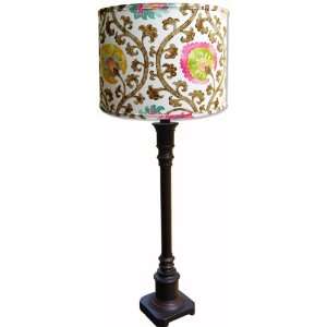  Brown Metal Lamp with Filigree Shade