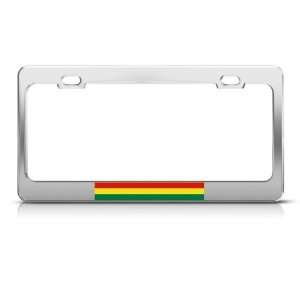 Bolivia Flag Bolivian Country license plate frame Stainless Metal Tag 