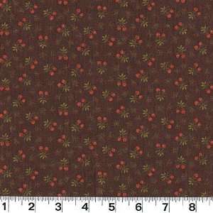   Reel Floral Buds Dark Brown Fabric By The Yard: Arts, Crafts & Sewing