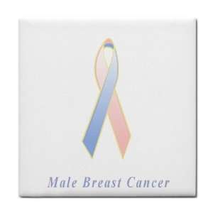  Male Breast Cancer Awareness Ribbon Tile Trivet 
