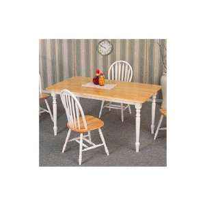 Morrison Butcher Block Dining Table in Natural and White 