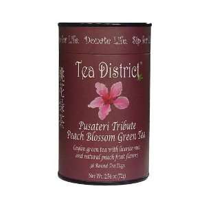 Tea District Peach Blossom Green Tea: Grocery & Gourmet Food