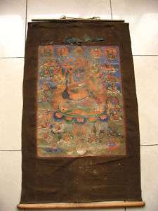 tibet antique old thangka phurba dorjel temple painting art lama 