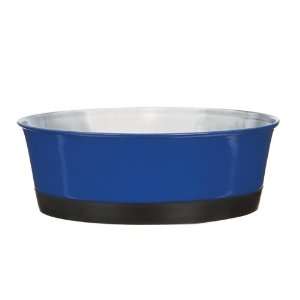  Colored Stainless Steel Pet Bowl with Rubber Base, 16 Ounce, Blue Pet