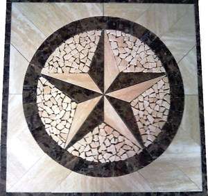 Floor marble medallion Texas star cowboy tile mosaic  