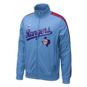  Texas Rangers Blue Nike Cooperstown Play At Third Track 