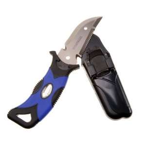  Hawk titanium stainless diving knife   blue: Sports 