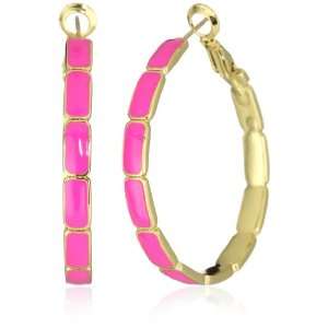    Kate Spade New York Park Guell Pink Hoops Earrings: Jewelry