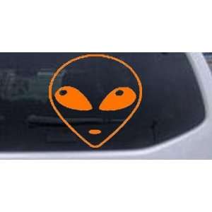 Orange 8in X 8.0in    Alien Head Car Window Wall Laptop 