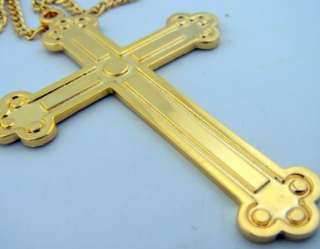 Gold Plated Bishops Pectoral Cross With Fine Gilded 30 Chain Gift 