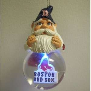   Boston Red Sox Light Up Snow Globe Gnome Ornament