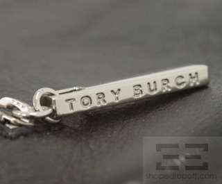 Tory Burch Black Leather Silver Medallion Chain Handbag  