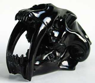 Black Obsidian SABER TOOTH Cat Tiger Skull  