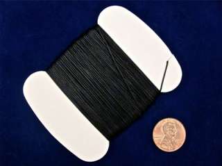 Non stretch polyester leather craft thread black 0.6mm  