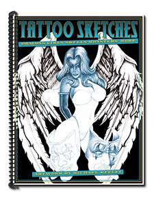 Tattoo Flash Sketch Book Fantasy Sexy Women Wings Grey  