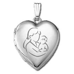  Sterling Silver Mom And Son Heart Locket Jewelry