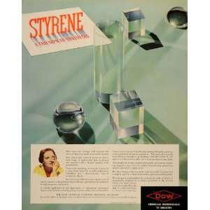  1937 Ad Monomeric Styrene Synthesis Dow Chemicals Prism 