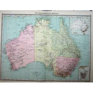  MAP c1880 COMMONWEALTH AUSTRALIA TASMANIA POPULATION