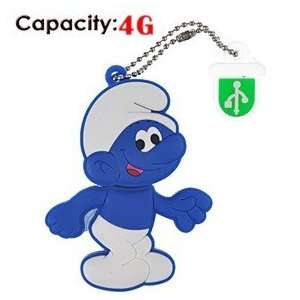  2G Rubber USB Flash Drive with Shape of Blue Smurfs Electronics