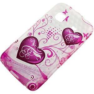  TPU Skin Cover for Samsung Galaxy Prevail M820, Hearts 