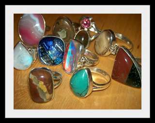 LOT OF 10 STERLING SILVER 925 NEW RINGS RING GEMSTONE TURQUOISE SIZE 7 