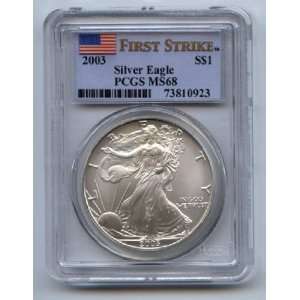  2003 First Strike American Silver Eagle ASE Graded MS68 by 
