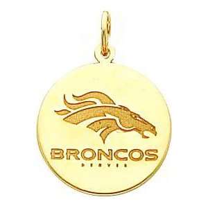  14K Gold NFL Denver Broncos Logo Charm: Jewelry